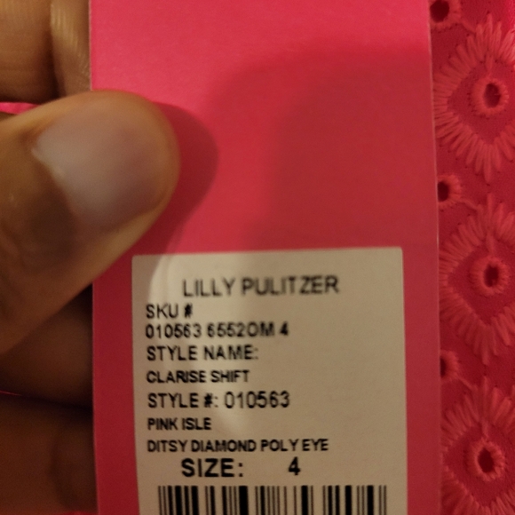 Lilly Pulitzer Clarise Crochette Hot Pink Sleeveless Mini Dress With Bow. Size 4 - Picture 12 of 12